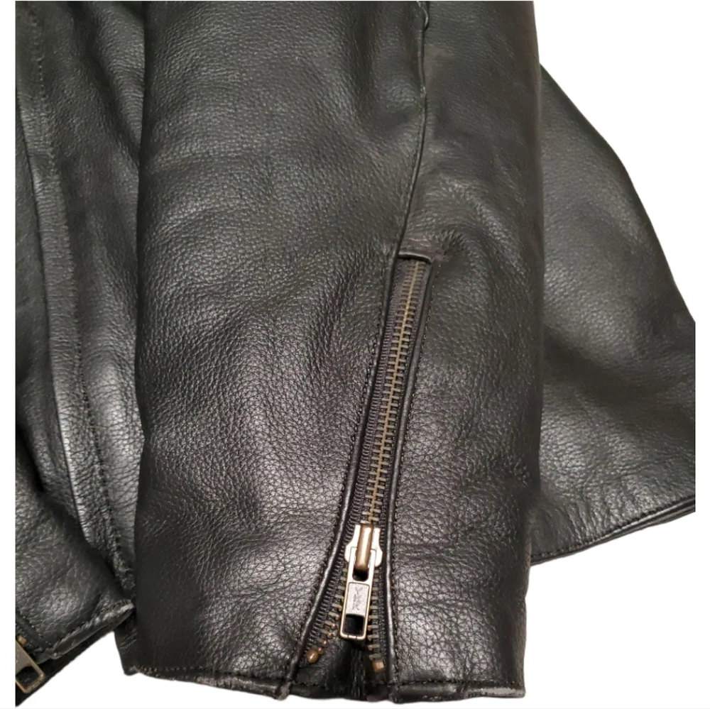 Jamin Leather Jacket w/inlays and Removable Liner Men's XXL Motorcycle Coat - Picture 7 of 10